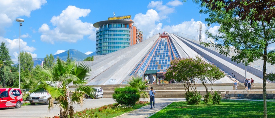 tirana pyramid panorama - Tirana
